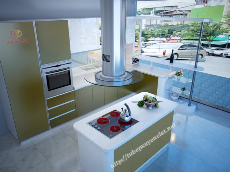 Mẫu tủ bếp nhựa cao cấp nhà anh Tuấn - Quảng Ninh XV183