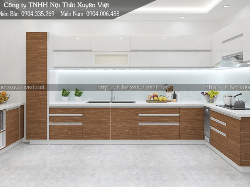 Tủ bếp nhựa laminate nhà anh Đức - Quận 9, TP HCM