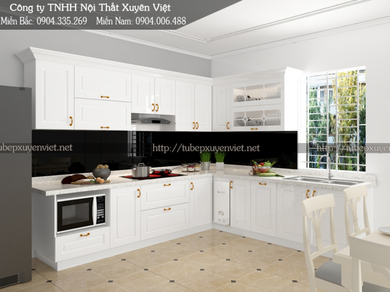 TỦ BẾP NHỰA TÂN CỔ ĐIỂN NHÀ CHỊ DƯƠNG - VINHOME HẢI PHÒNG