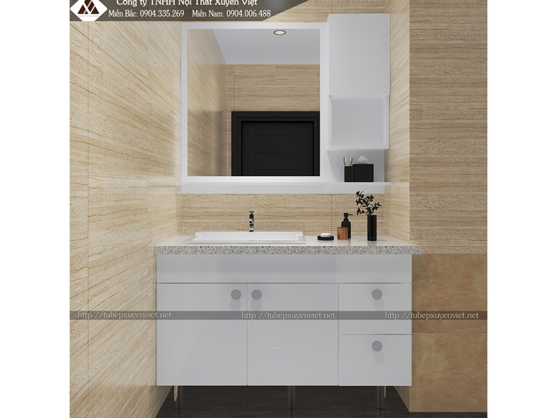 MẪU TỦ CHẬU LAVABO MÀU TRẮNG XVL666