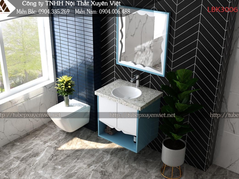 TỦ LAVABO ĐẸP CHO NHÀ TẮM NHỎ LBK3006