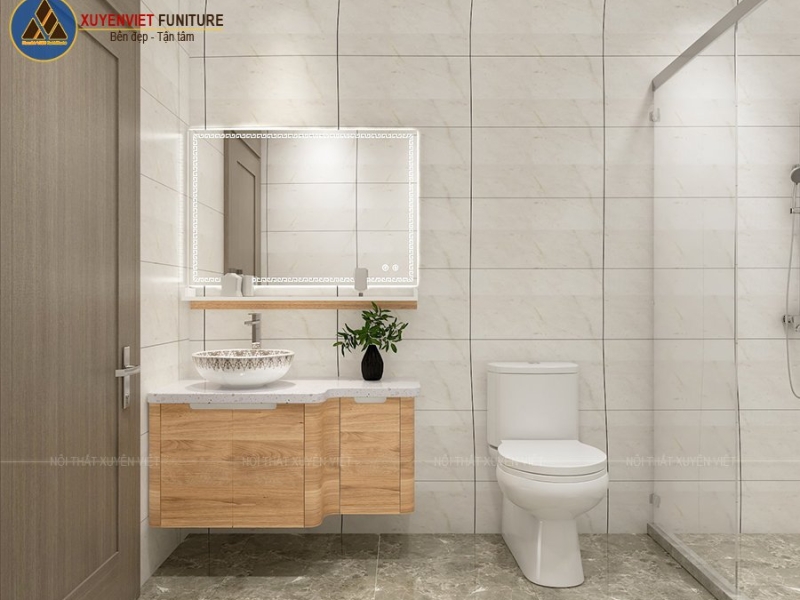 Tủ lavabo nhựa giả gỗ XVL843 cho phòng tắm tiện nghi