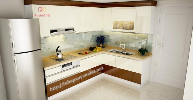 Kiểu tủ bếp đẹp nhà chú Dũng - Chung cư Mipec, Hà Nội XV163