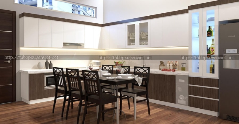 Lắp đặt xong tủ bếp đẹp nhà chị Trang - Thủy Nguyên, Hải Phòng