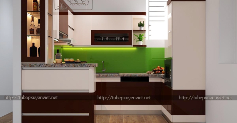 Tủ bếp có quầy bar chị Lệ - Đông Anh, Hà Nội