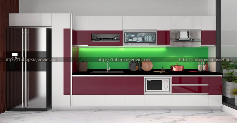 Mẫu tủ bếp đẹp hiện đại nhà chị Loan - Long Biên, Hà Nội