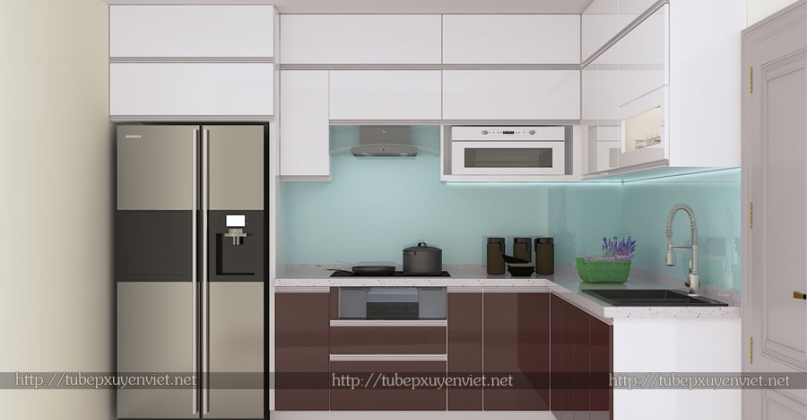 Mẫu tủ bếp nhựa tại Hải Phòng nhà chị Vân Anh - Hạ Lý