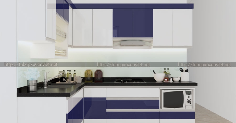 Tủ bếp chữ L nhà chú Quyết - Vinhomes, Hải Phòng