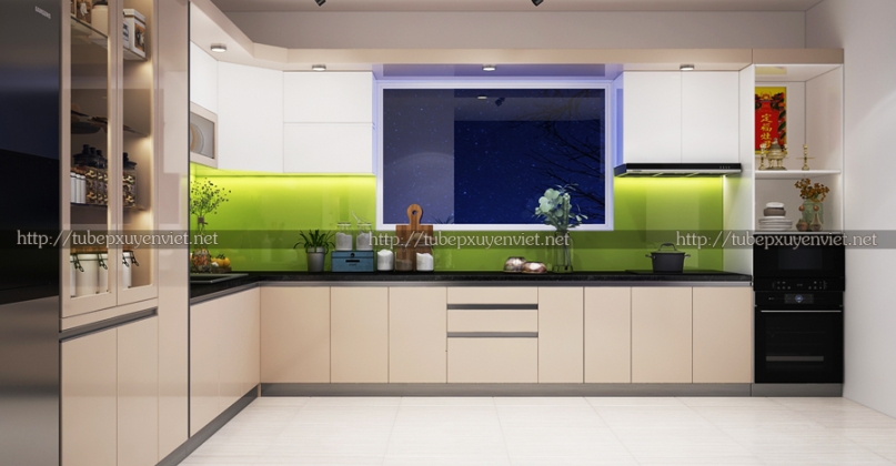 Tủ bếp đẹp, tủ quần áo, tủ lavabo nhà anh Bình - Củ Chi, HCM