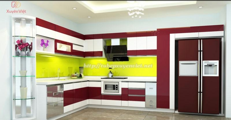 Mẫu tủ bếp đẹp chữ L nhà anh Tú - Hạ Long, Quảng Ninh XV176