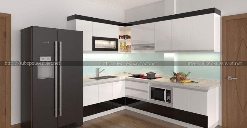 Tủ bếp đẹp đơn giản nhà anh Hòa - Hoành Bồ, Quảng Ninh