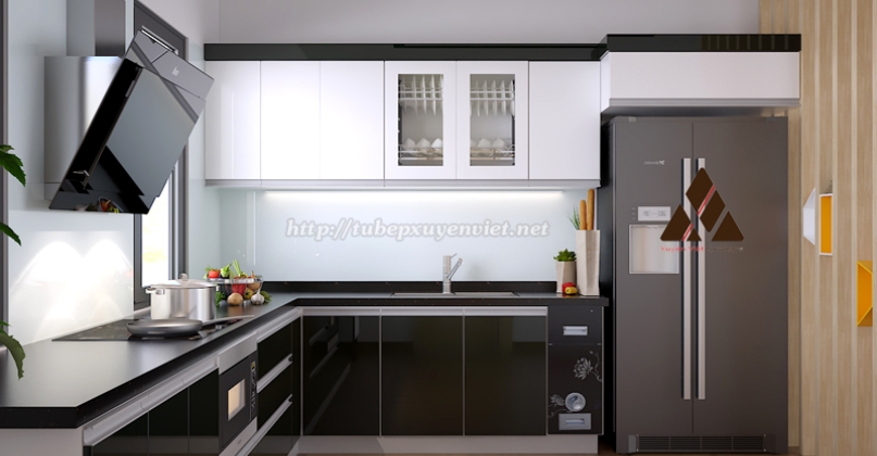 Tủ bếp đẹp chữ L nhà anh Minh - Vinhome Imperia Hải Phòng
