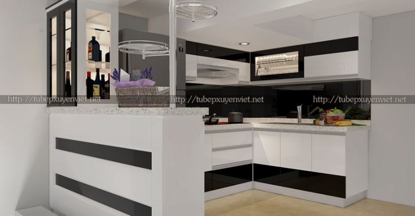 Tủ bếp hiện đại nhà chị Hạnh - Hoàng Hoa Thám, Hà Nội
