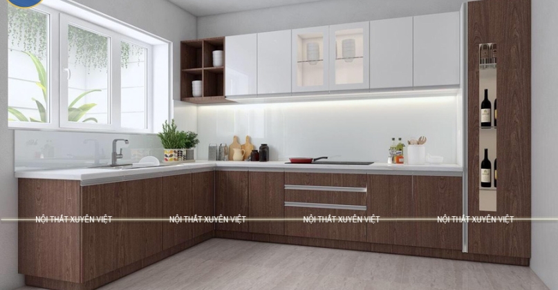 TỦ BẾP LAMINATE VÂN GỖ CHÚ PHÁT - CẦN GIỜ, HCM