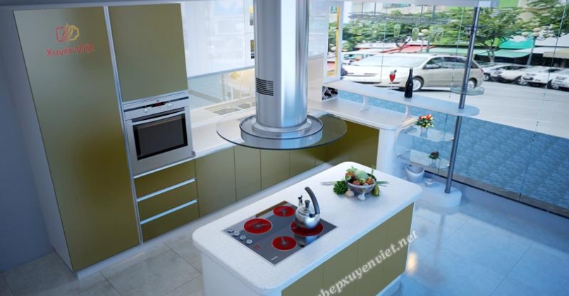 Mẫu tủ bếp nhựa cao cấp nhà anh Tuấn - Quảng Ninh XV183