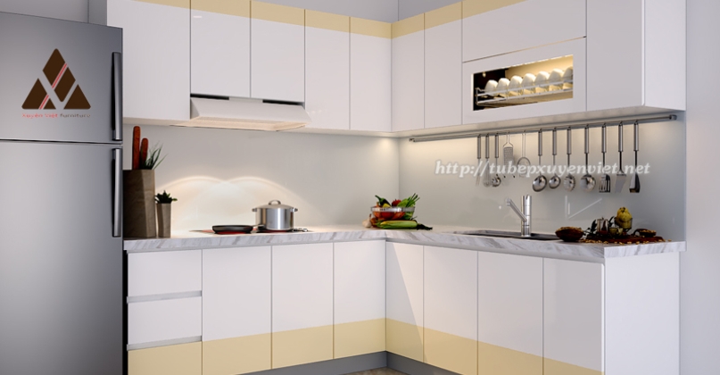 Tủ bếp nhựa thay thế tủ gỗ nhà chú Bình - Hoàng Mai