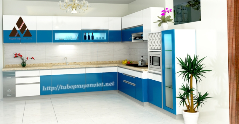 Tủ bếp đẹp chữ L nhà anh Cậy - Dương Quan XV28916