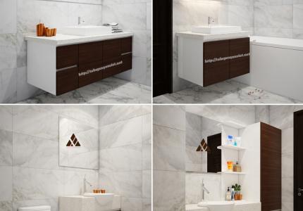 6 bộ tủ lavabo nhựa thiết kế nhà anh Ngọc - Biệt Thự Vinhome Mỹ Đình