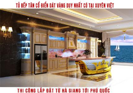 Tủ bếp dát vàng bằng Nhựa PVC có gì bền hơn gỗ?