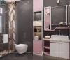 Tủ lavabo treo tường tone trắng hồng nhẹ nhàng XVL846 