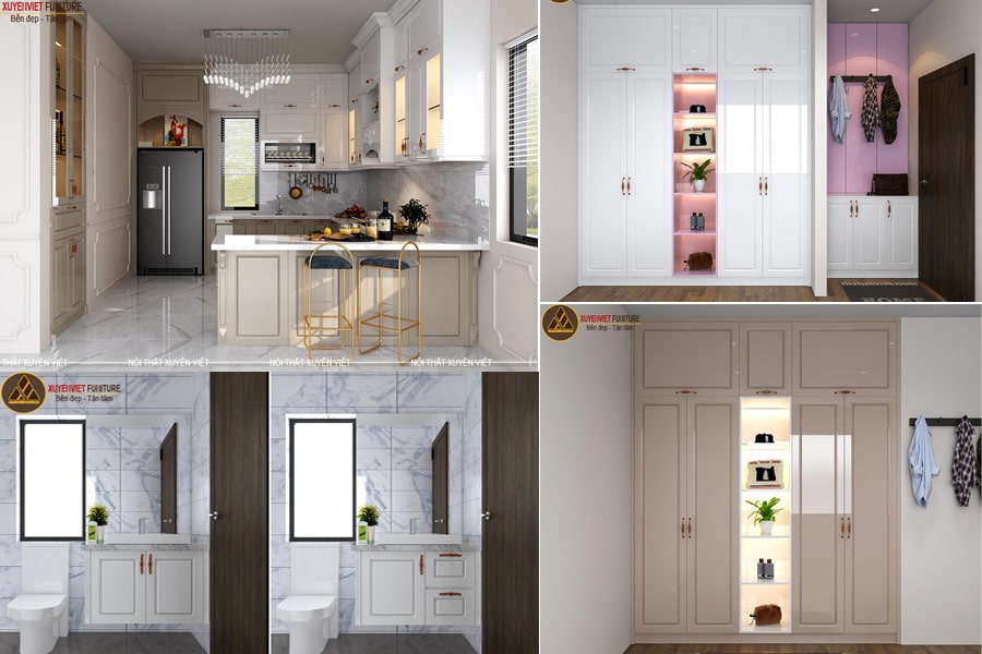 TRỌN BỘ THIẾT KẾ TỦ BẾP - TỦ QUẤN ÁO - TỦ LAVABO TÂN CỔ ĐIỂN TRỌN BỘ THIẾT KẾ TỦ BẾP - TỦ QUẤN ÁO - TỦ LAVABO TÂN CỔ ĐIỂN