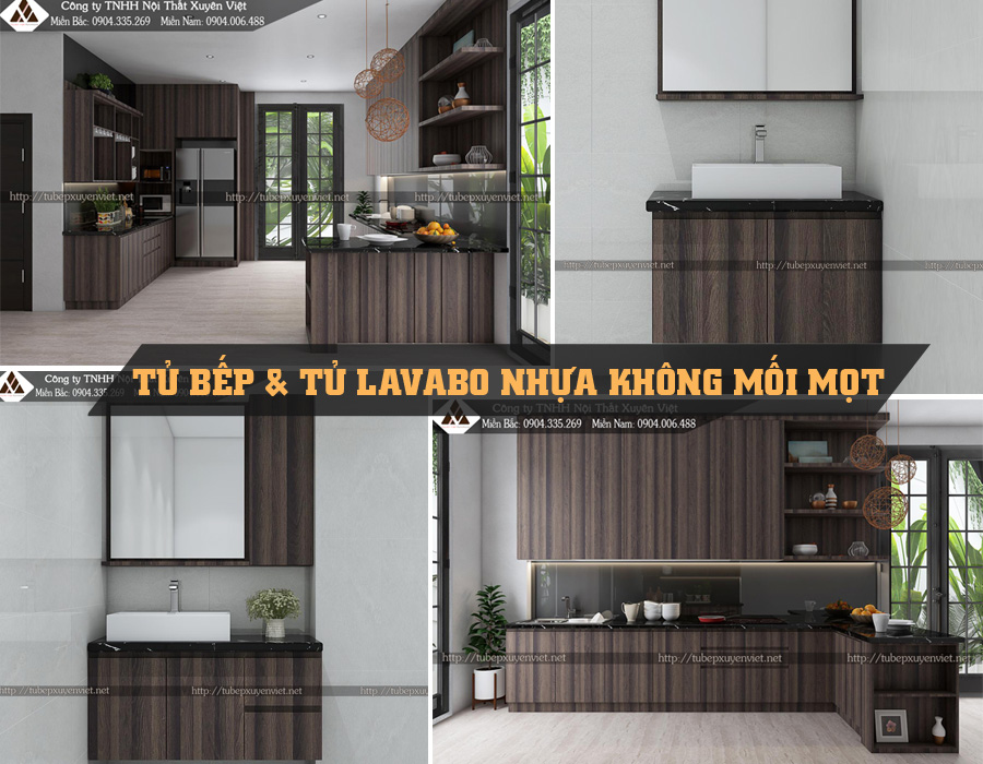 TỦ BẾP & TỦ LAVABO BẰNG NHỰA NHÀ CHỊ CADY - QUY NHƠN