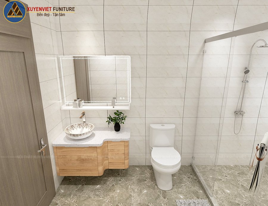 Tủ lavabo nhựa giả gỗ XVL843 cho phòng tắm tiện nghi