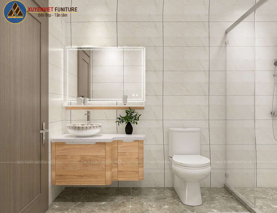 Tủ lavabo nhựa giả gỗ XVL843 cho phòng tắm tiện nghi