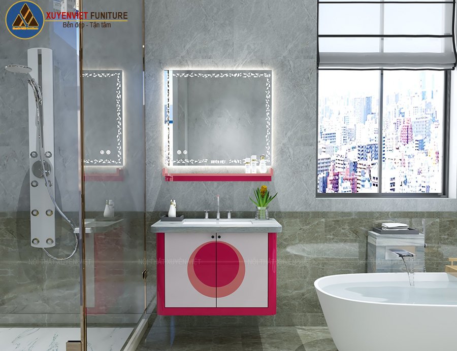 Tủ lavabo XVL851 cho những cô nàng thích sự ngọt ngào