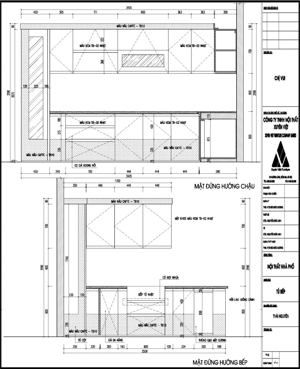 Thiết kế thi công tủ bếp bằng nhựa nhà chị Vui