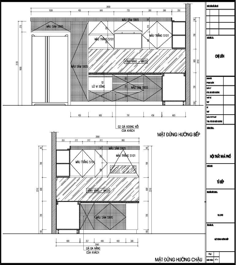 Thiết kế tủ bếp nhà chị Liên