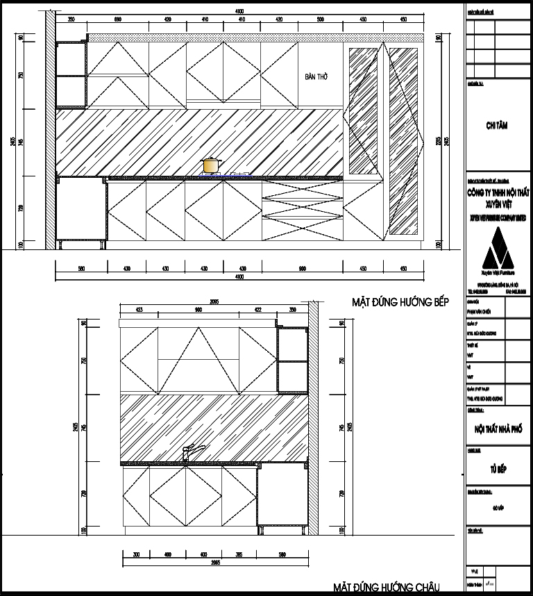 Thiết kê tủ bếp chị Tâm - Gò Vấp