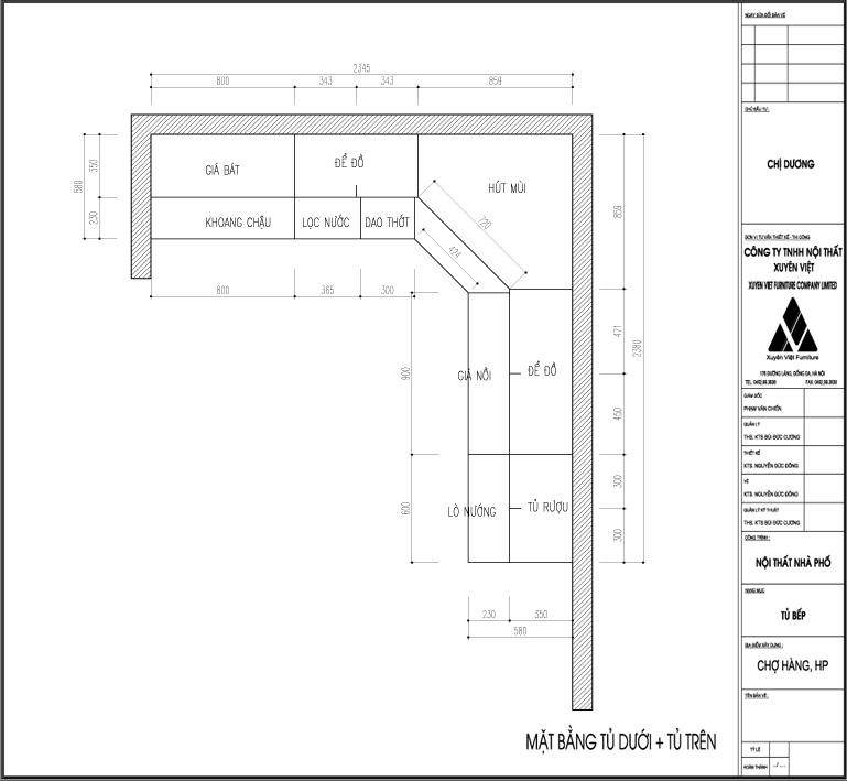 Thiết kế thi công tủ bếp chống mối mọt nhà chị Dương