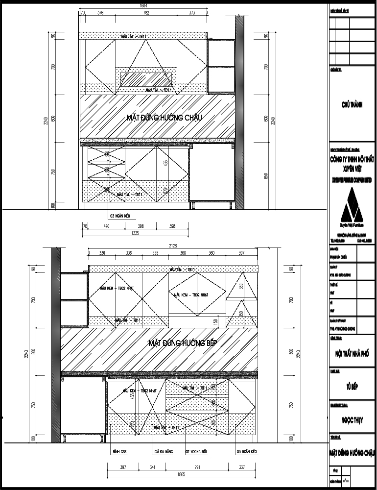 Thiết kế tủ bếp chữ L nhà nhỏ chú Thành