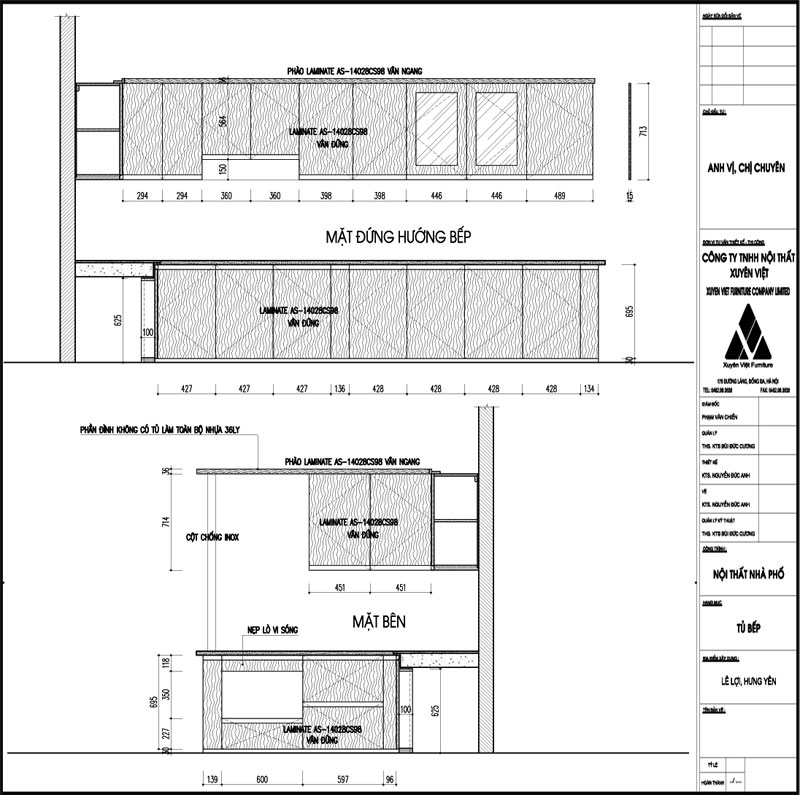 Thiết kế tủ bếp nhựa nhà anh Vị - Hưng Yên