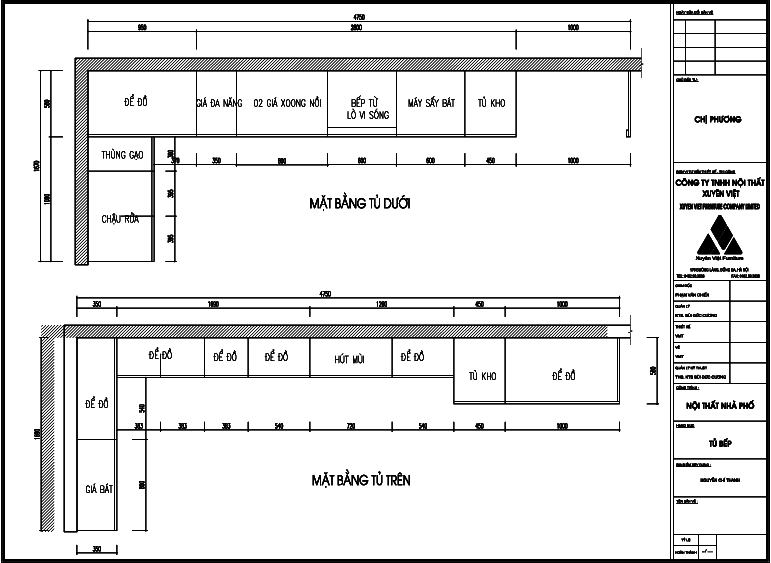 Thiết kế tủ bếp nhựa cao cấp nhà chị Phương