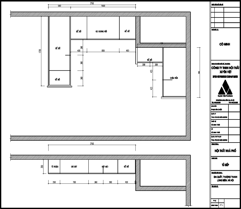 Thiết kế ủ bếp nhựa laminate nhà cô Nga