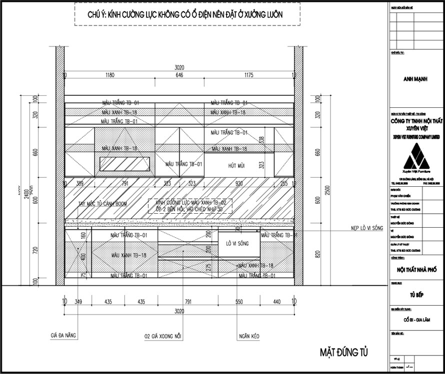 Thiết kế tủ bếp nhựa nhà anh Mạnh