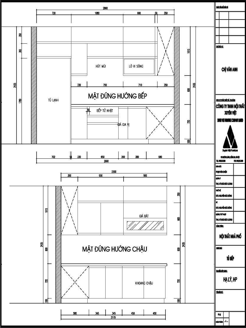 Thiết kế mẫu tủ bếp nhựa tại Hải Phòng nhà chị Vân Anh