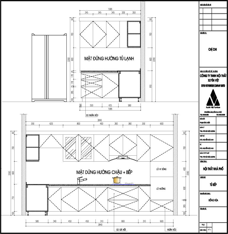 Thiết kế tủ bếp nhựa tại hải phòng nhà chị chi