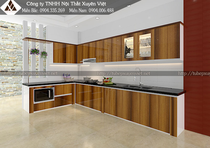 Tủ bếp nhựa laminate Hưng Yên nhà anh Vị